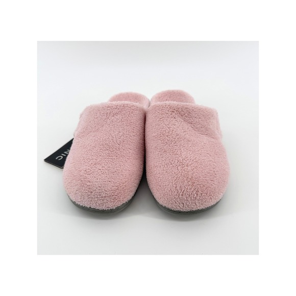 NWT Vionic Women's Cozy Plush Slippers Pink Size 5 Slip On Mules Slides - Picture 7 of 7